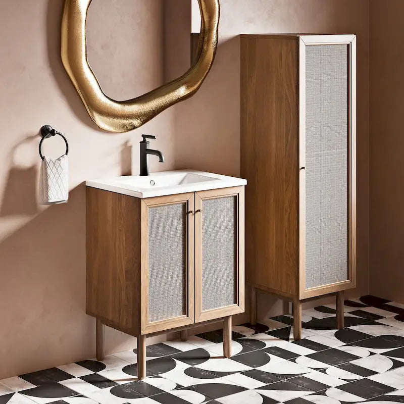Classe 15 W x 60 H x 15 D Linen Cabinet in Oak