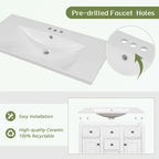 Mobile bagno con lavabo in ceramica, due ante e cinque cassetti