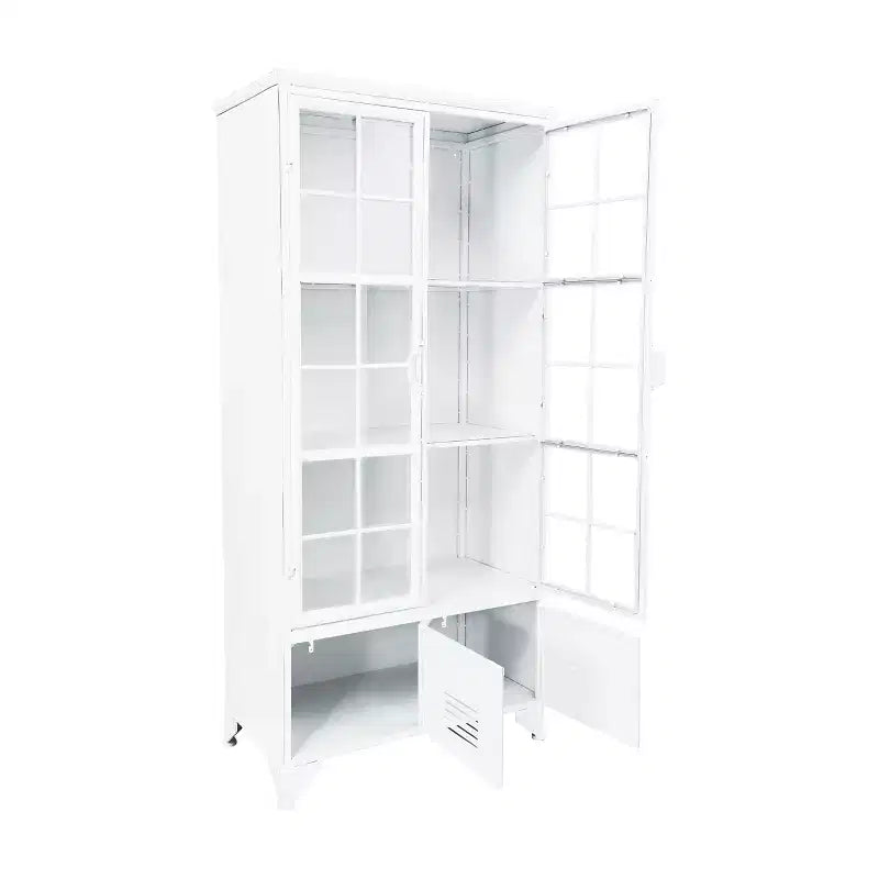 Storied Home 57.5" Tall Decorative Storage Cabinet Fixed Shelves