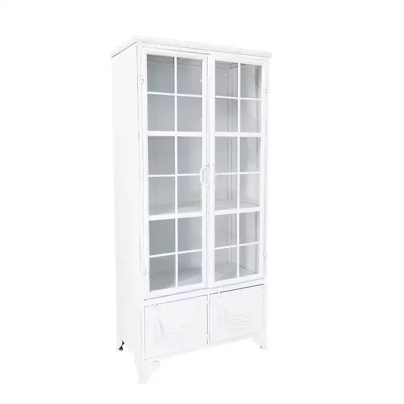 Storied Home 57.5" Tall Decorative Storage Cabinet Fixed Shelves