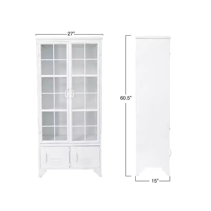 Storied Home 57.5" Tall Decorative Storage Cabinet Fixed Shelves