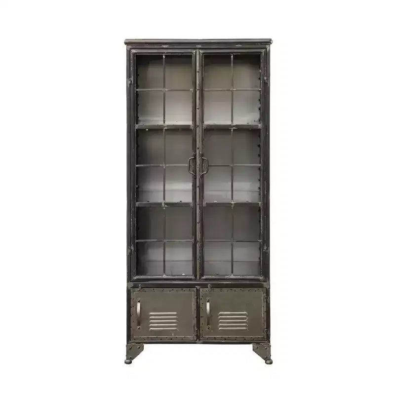 Storied Home 57.5" Tall Decorative Storage Cabinet Fixed Shelves