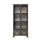 Storied Home 57.5" Tall Decorative Storage Cabinet Fixed Shelves
