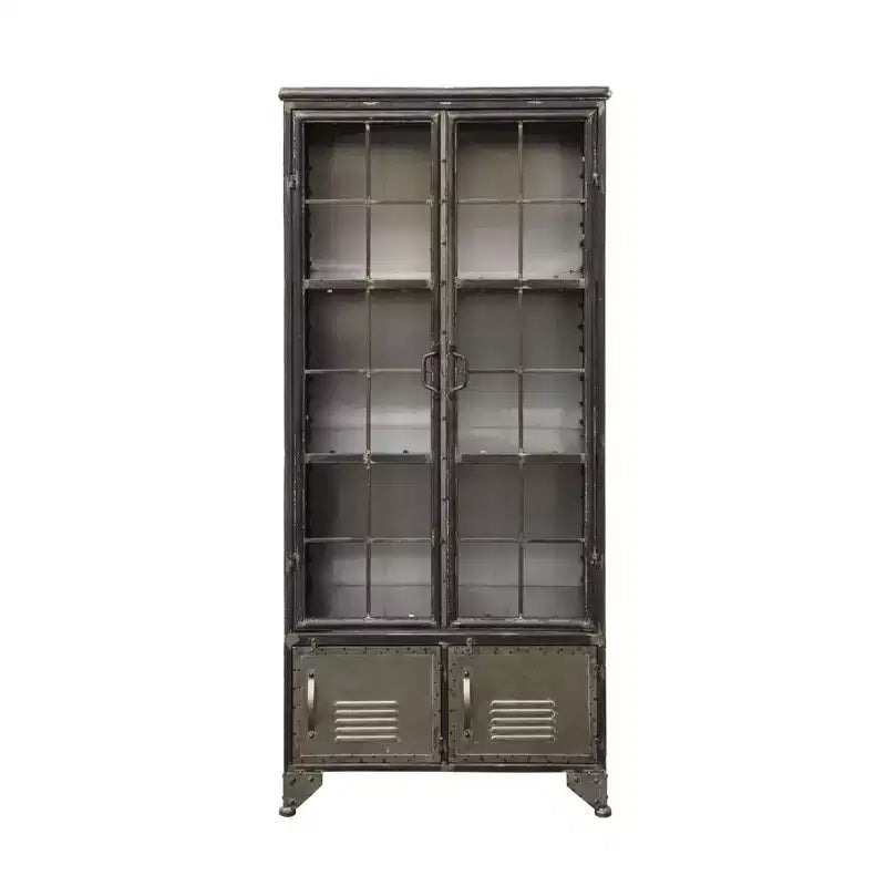 Storied Home 57.5" Tall Decorative Storage Cabinet Fixed Shelves