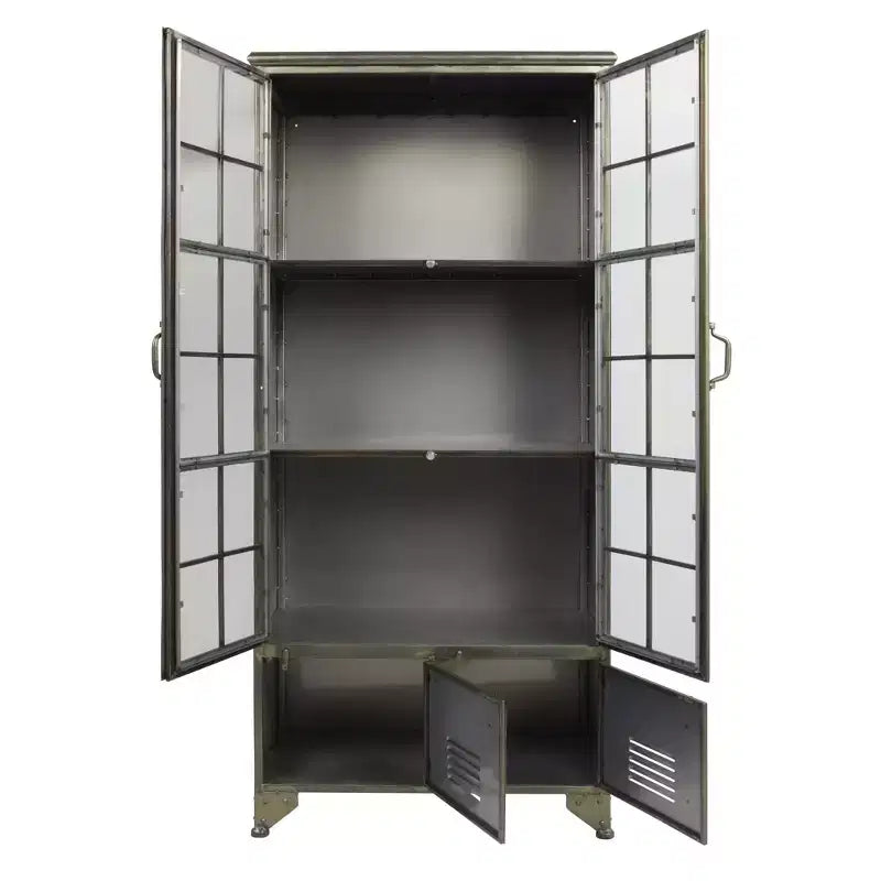 Storied Home 57.5" Tall Decorative Storage Cabinet Fixed Shelves