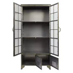 Storied Home 57.5" Tall Decorative Storage Cabinet Fixed Shelves