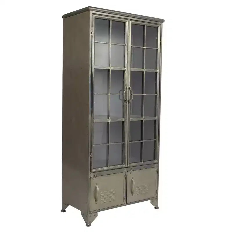 Storied Home 57.5" Tall Decorative Storage Cabinet Fixed Shelves