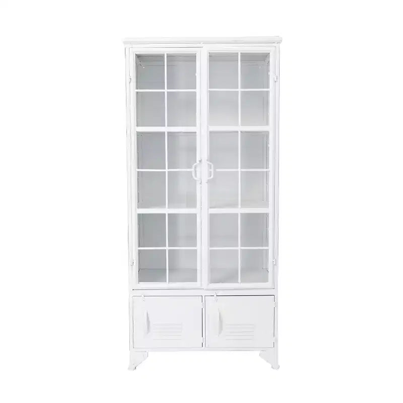 Storied Home 57.5" Tall Decorative Storage Cabinet Fixed Shelves