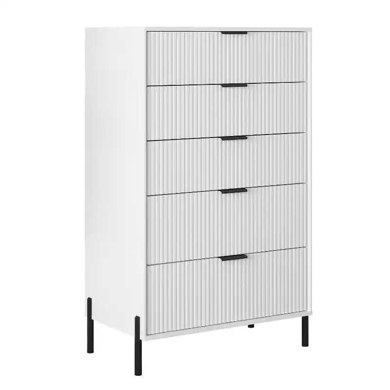 Festivo 3pc Modern Elegance 3 Drawer Nightstands and 5 Drawer Chest Set