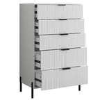 Festivo 3pc Modern Elegance 3 Drawer Nightstands and 5 Drawer Chest Set