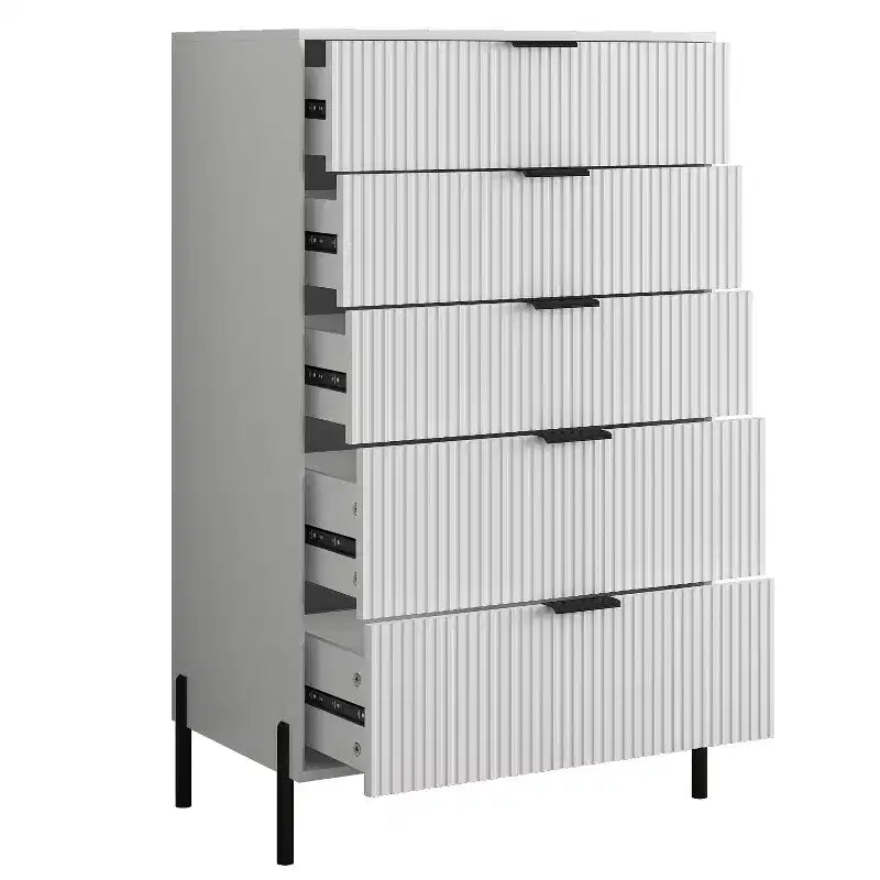 Festivo 3pc Modern Elegance 3 Drawer Nightstands and 5 Drawer Chest Set