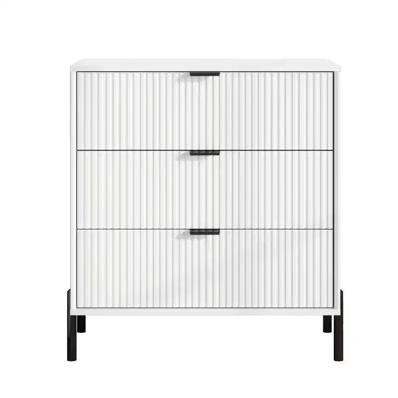 Festivo 3pc Modern Elegance 3 Drawer Nightstands and 5 Drawer Chest Set