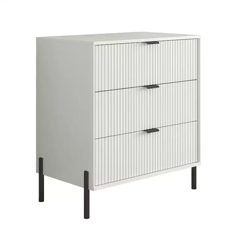 Festivo 3pc Modern Elegance 3 Drawer Nightstands and 5 Drawer Chest Set