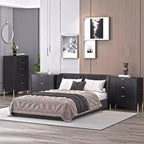 Festivo 3pc Modern Elegance 3 Drawer Nightstands and 5 Drawer Chest Set