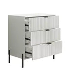 Festivo 3pc Modern Elegance 3 Drawer Nightstands and 5 Drawer Chest Set