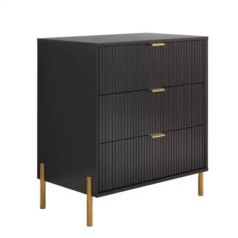 Festivo 3pc Modern Elegance 3 Drawer Nightstands and 5 Drawer Chest Set