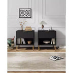 Manhattan Comfort Set of 2 Dumbo Nightstands with Drawer