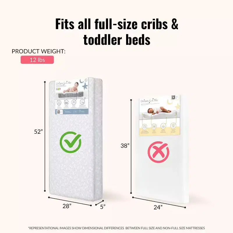 Dream On Me Nap Nest 5 Standard Crib and Toddler Mattress