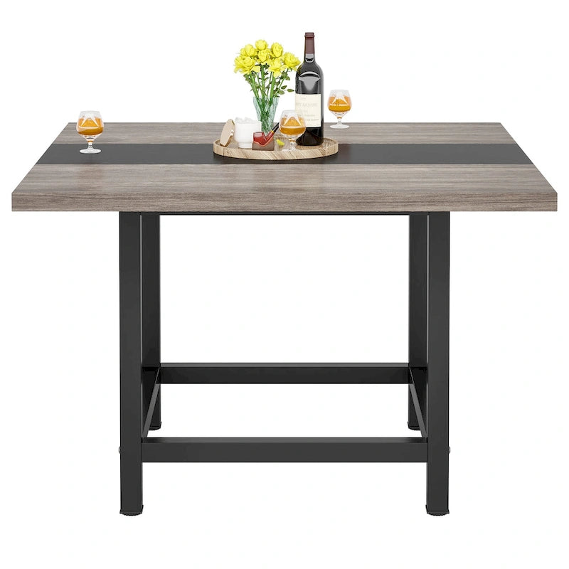 Small Conference Room Table for 4 People, Square 40- Inches Wood Desk for Home Office - 39-inch D