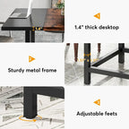 Small Conference Room Table for 4 People, Square 40- Inches Wood Desk for Home Office - 39-inch D