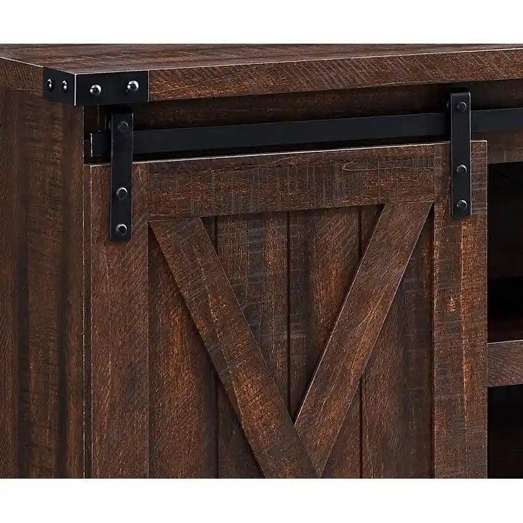 Wood Media Console TV Stand Entertainment Center