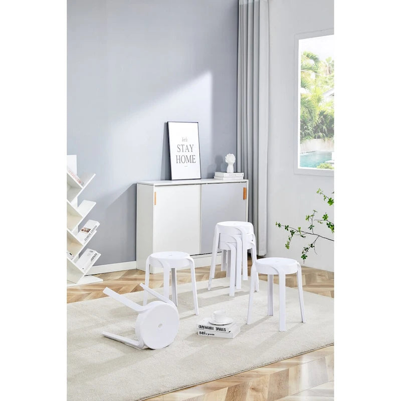 Colorful Round Plastic Stools - 6 Pack for Kids