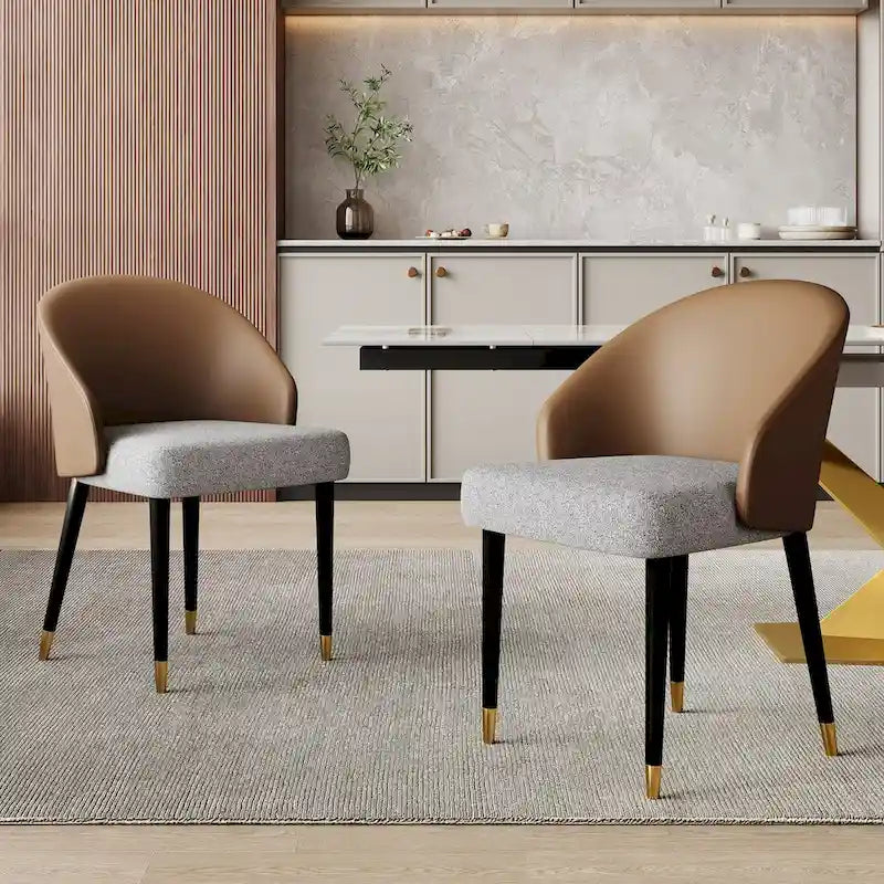 9 - Piece 94.48 Rectangular Extendable Sintered Stone Dining Table with 8 Faux leather Chairs Dining Set
