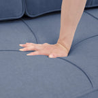 Linen Sleeper Sofa with Push-out Sofa Bed, Extra Storage Space, Phone Holder & USB Charger