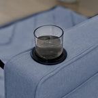 Linen Sleeper Sofa with Push-out Sofa Bed, Extra Storage Space, Phone Holder & USB Charger