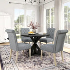 Roundhill Furniture Banff Set da Pranzo Rotondo da 5 Pezzi, Tavolo Rotondo con Base a Croce e 4 Sedie Trapuntate