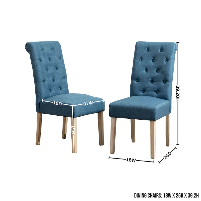 Roundhill Furniture Banff Set da Pranzo Rotondo da 5 Pezzi, Tavolo Rotondo con Base a Croce e 4 Sedie Trapuntate