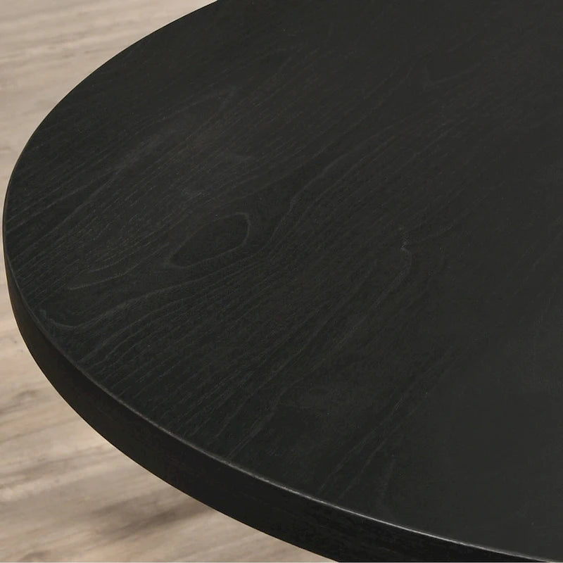Roundhill Furniture Banff Set da Pranzo Rotondo da 5 Pezzi, Tavolo Rotondo con Base a Croce e 4 Sedie Trapuntate