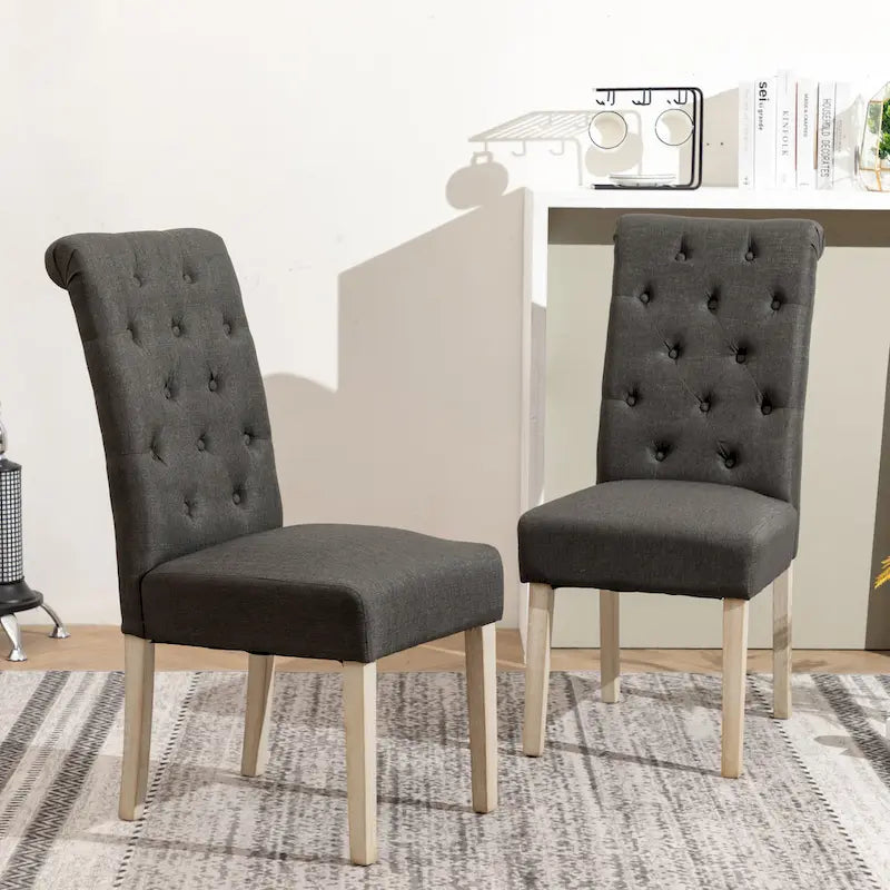 Roundhill Furniture Banff Set da Pranzo Rotondo da 5 Pezzi, Tavolo Rotondo con Base a Croce e 4 Sedie Trapuntate