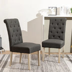 Roundhill Furniture Banff Set da Pranzo Rotondo da 5 Pezzi, Tavolo Rotondo con Base a Croce e 4 Sedie Trapuntate