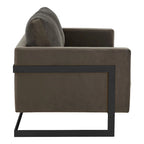 Upholstered Loveseat Sofa in Velvet Fabric with Removable Cushions and Stainless Steel Frame