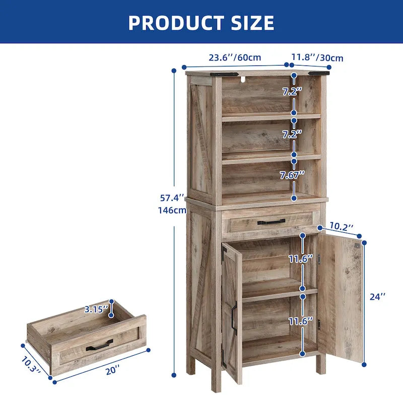58 Tall Storage Cabinet Bathroom Storage Cabinet