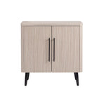 Wood Ribbed Accent Cabinet with Black Metal Legs - 32 inch TV Stand