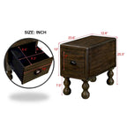 Solid Wood Rectangle End Table with Drawer