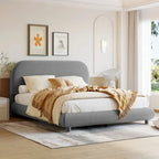 Teddy Fleece Full Size Upholstered Platform Bed with Thick Fabric