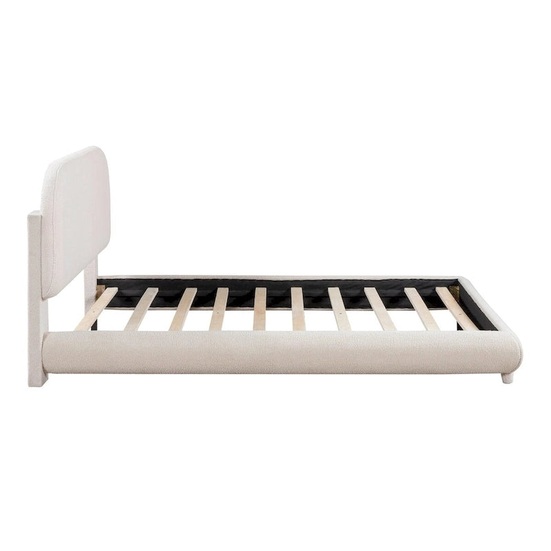 Teddy Fleece Full Size Upholstered Platform Bed with Thick Fabric