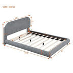 Teddy Fleece Full Size Upholstered Platform Bed with Thick Fabric