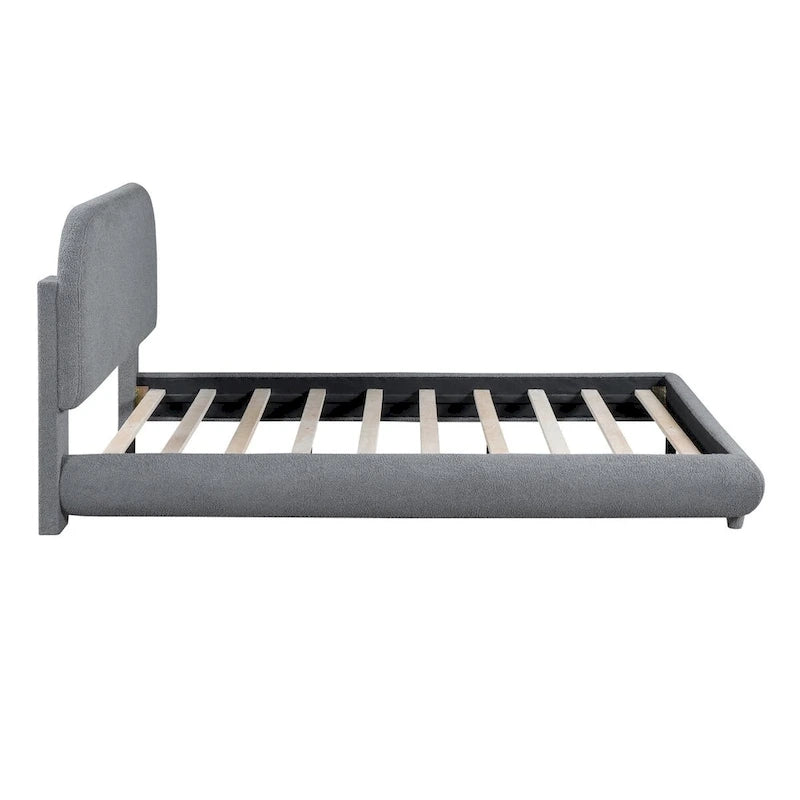 Teddy Fleece Full Size Upholstered Platform Bed with Thick Fabric
