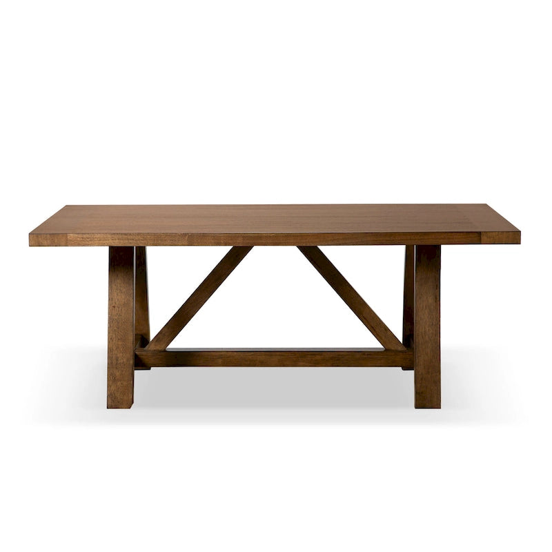 Furniture of America Drystan Tavolo da pranzo in legno massello marrone rustico 72 pollici