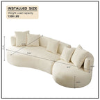Modern 2 in 1 Sectional Curved Rotatable Sofa Couch, Swivel 360 Comfy 4-Seat Upholstered Sofa