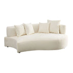 Modern 2 in 1 Sectional Curved Rotatable Sofa Couch, Swivel 360 Comfy 4-Seat Upholstered Sofa
