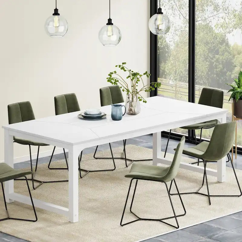 Tavolo da Pranzo Rettangolare Moderno da 79 Pollici per 6-8 Persone - 78.74 L x 39.37 P x 30.31 A