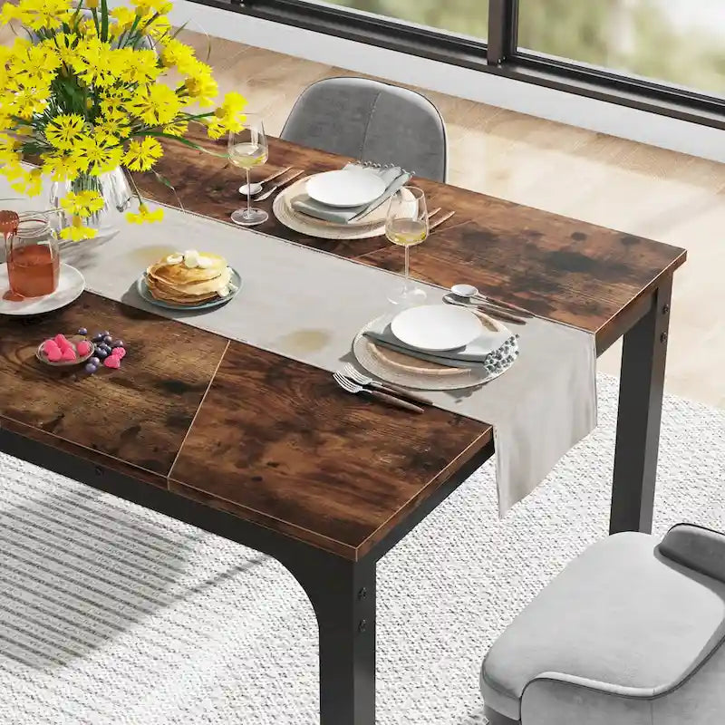 Tavolo da Pranzo Rettangolare Moderno da 79 Pollici per 6-8 Persone - 78.74 L x 39.37 P x 30.31 A