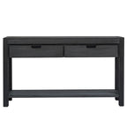 Wood Console Table with 2 Drawers and 1 Shelf for Hallway Living Room
