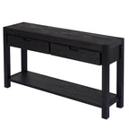 Wood Console Table with 2 Drawers and 1 Shelf for Hallway Living Room