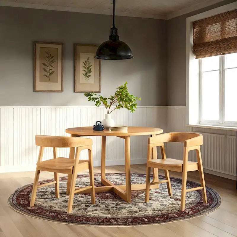 Sedia da pranzo moderna in legno massiccio con schienale arrotondato Middlebrook (Set di 2)